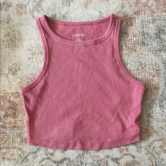Wild Fable Dusty Pink Ribbed Crop Top - Picture 1 of 5